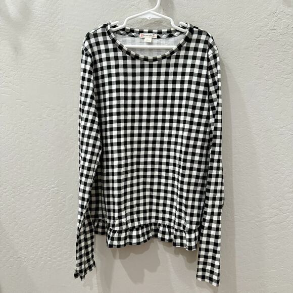 Crewcuts Other - Crewcuts Buffalo Check Plaid Ruffle Long Sleeve Shirt
